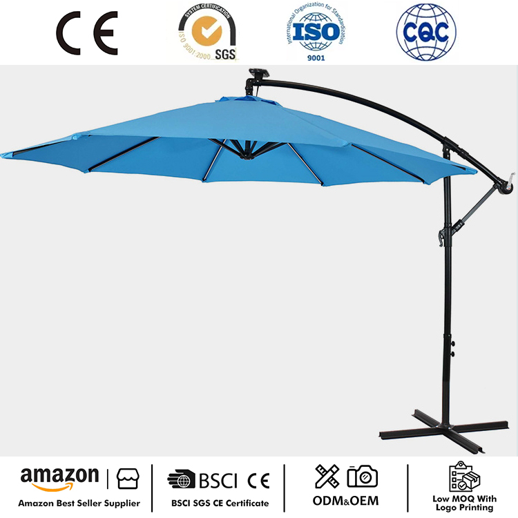 10FT LED Solar Wiszący Parasol Patio