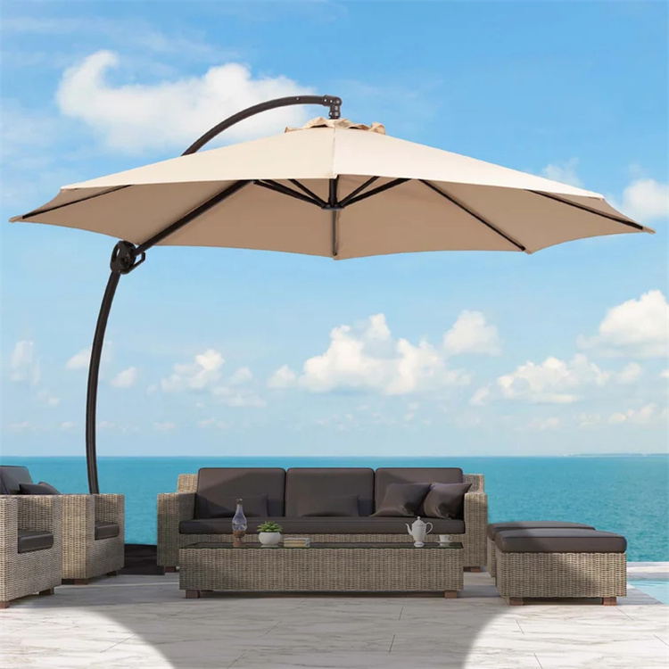 11FT Curvy Cantilever Patio Parasol wiszący z przesunięciem