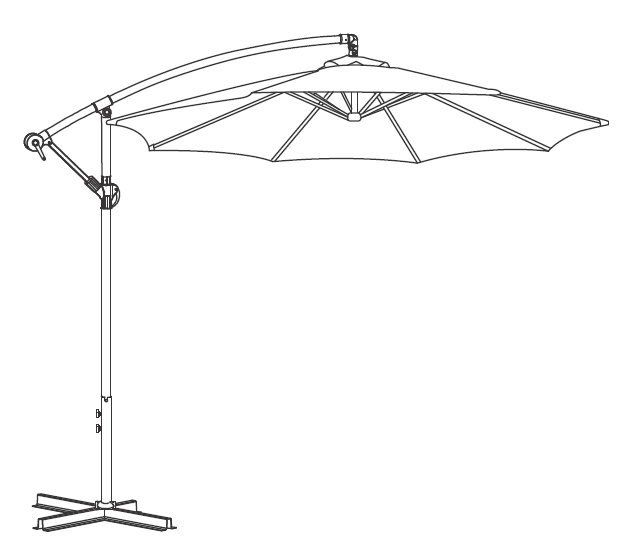 JAK UZYSKAĆ ​​PARASOL Z PRZESUNIĘCIEM 10' Używaj parasola z przesunięciem