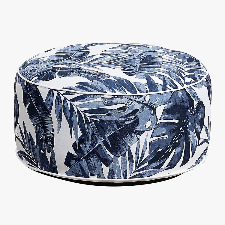 Nadmuchiwany stołek Ottoman Blue Leaf